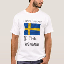 Zweedse-Vlag-Golvend-Nationaal-Pride-Medaille-Graf T-shirt