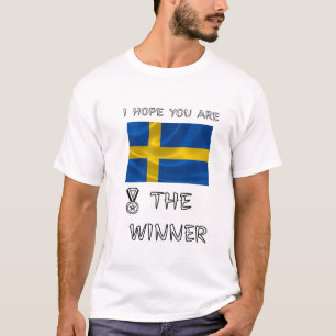 Zweedse-Vlag-Golvend-Nationaal-Pride-Medaille-Graf T-shirt
