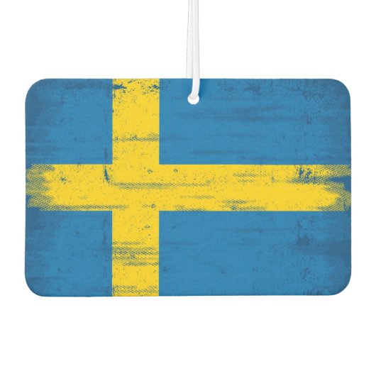 Zweedse vlag Grunge Luchtverfrisser (Voorkant)