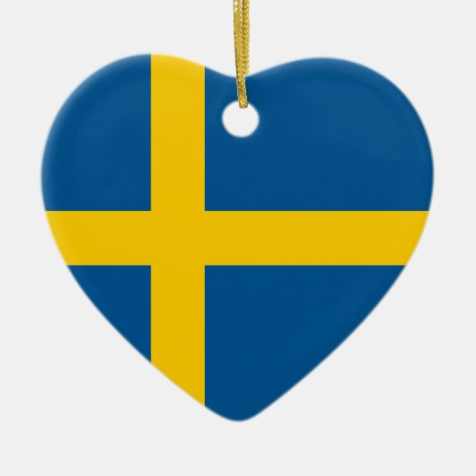 Zweedse vlag Heart Ornament (Voorkant)