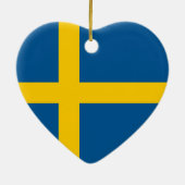 Zweedse vlag Heart Ornament (Achterkant)