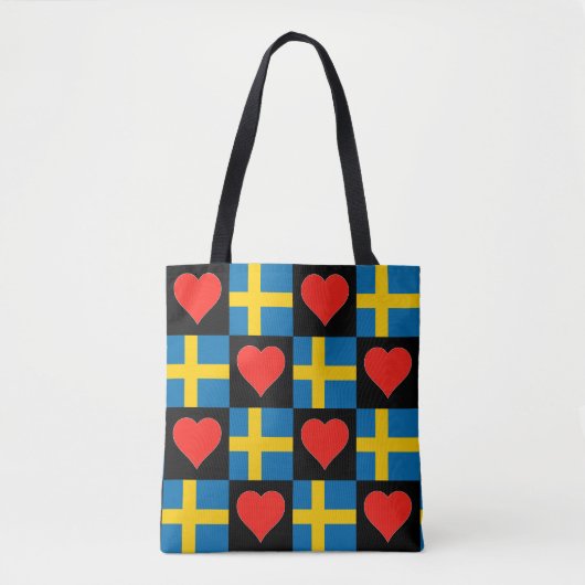Zweedse vlag Heart Patriotic Swedish Pride Tote Bag (Voorkant)