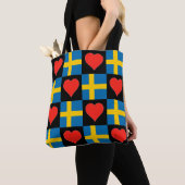 Zweedse vlag Heart Patriotic Swedish Pride Tote Bag (Dichtbij)
