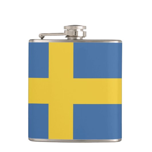 Zweedse vlag heupfles (Voorkant)