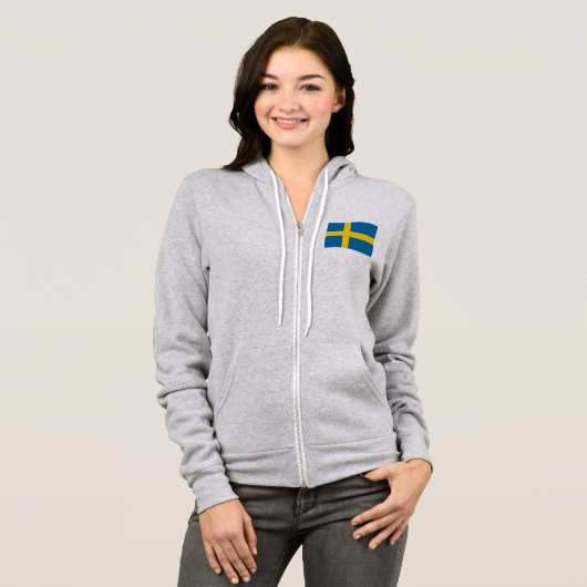 Zweedse vlag hoodie (Voorkant volledig)