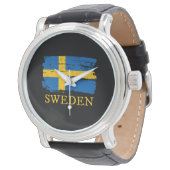 Zweedse vlag horloge (Gekanteld)