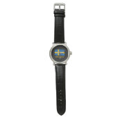 Zweedse vlag horloge (Vlak)