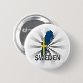 Zweedse vlag Kaart 2.0 Ronde Button 5,7 Cm (Voorkant /achterkant)