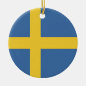 Zweedse vlag keramisch ornament (Voorkant)