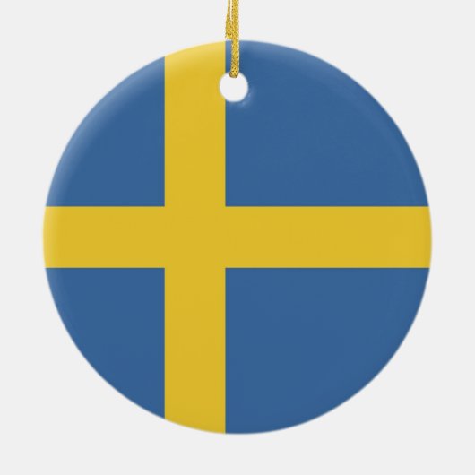 Zweedse vlag keramisch ornament (Achterkant)