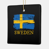 Zweedse vlag keramisch ornament (Links)