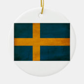 Zweedse vlag keramisch ornament (Voorkant)