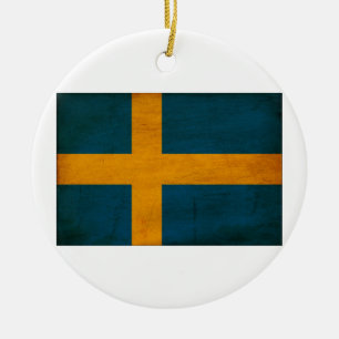 Zweedse vlag keramisch ornament