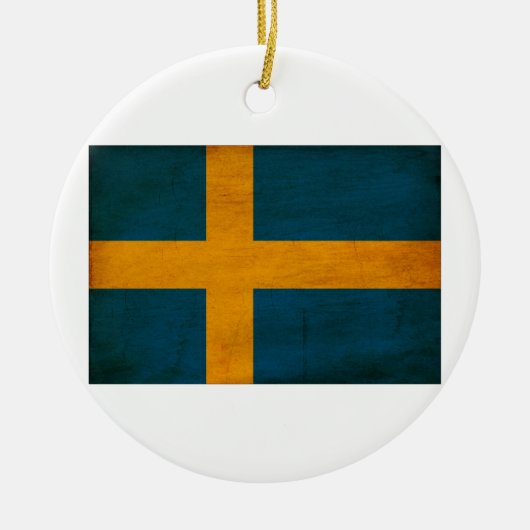 Zweedse vlag keramisch ornament (Voorkant)