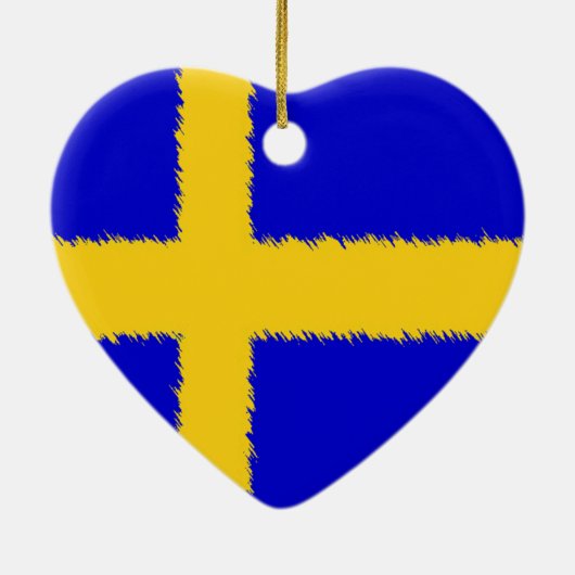 Zweedse vlag keramisch ornament (Achterkant)