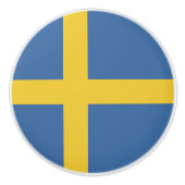Zweedse vlag keramische knop (Voorkant)