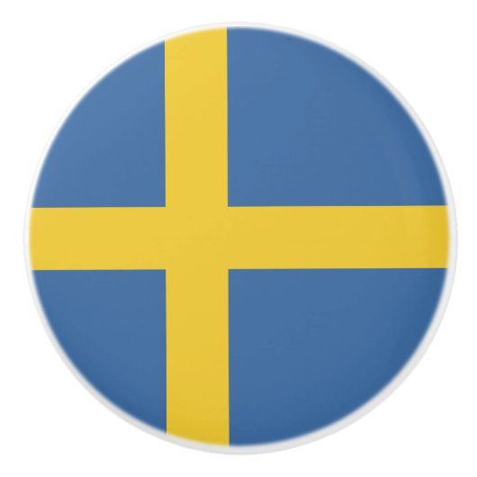 Zweedse vlag keramische knop (Voorkant)