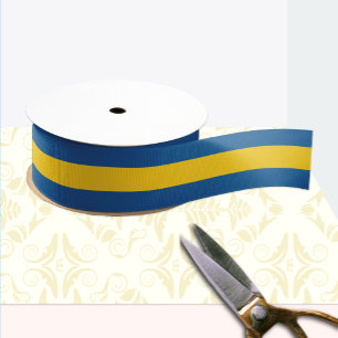 Zweedse vlag kleuren lint, Zweden / sport Satijnen Lint