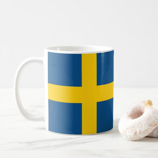 Zweedse vlag koffiemok (Met donut)