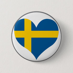 Zweedse vlag kopen ronde button 5,7 cm