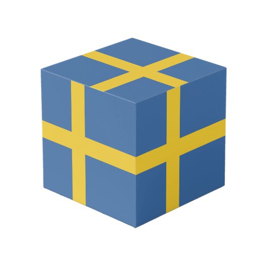 Zweedse vlag kubus (Achter hoekig)