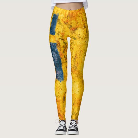 Zweedse vlag leggings (Voorkant)