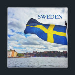 Zweedse vlag magneet<br><div class="desc">Zweedse vlag</div>