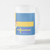 Zweedse vlag matglas bierpul (Voorkant rechts)