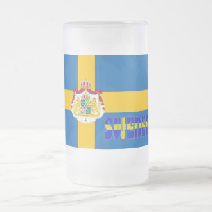 Zweedse vlag matglas bierpul