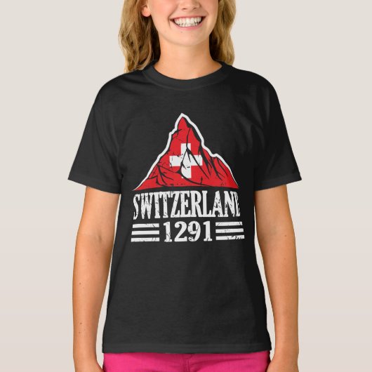 zweedse vlag matterhorn sinds 1291 t-shirt (Voorkant)
