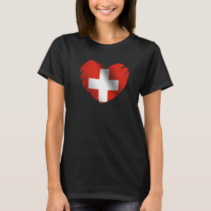 zweedse vlag op de vorm van het hart van Zwitserla T-shirt