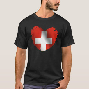zweedse vlag op de vorm van het hart van Zwitserla T-shirt