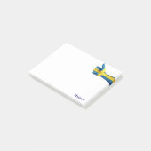 Zweedse vlag op een tobberplaat post-it® notes (Schuin)