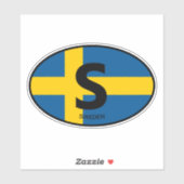Zweedse vlag ovale landcode vinyl auto sticker (Vel)