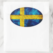Zweedse vlag ovale sticker (Tas)