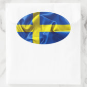 Zweedse vlag ovale sticker (Tas)