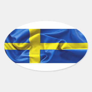 Zweedse vlag ovale sticker