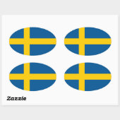 Zweedse vlag ovale sticker (Vel)