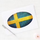 Zweedse vlag ovale sticker (Envelop)