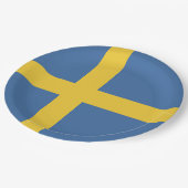 Zweedse vlag papieren bordje (Gekanteld)
