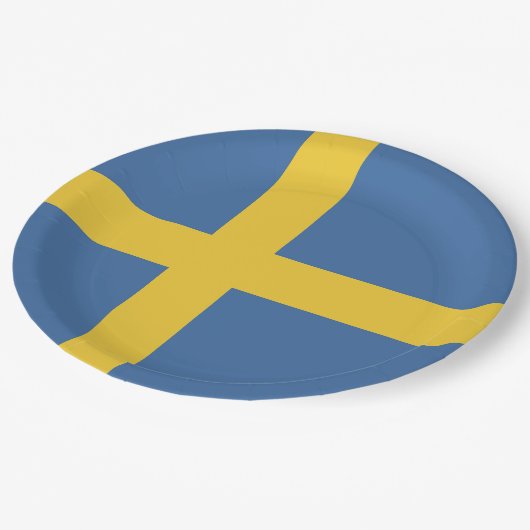 Zweedse vlag papieren bordje (Gekanteld)