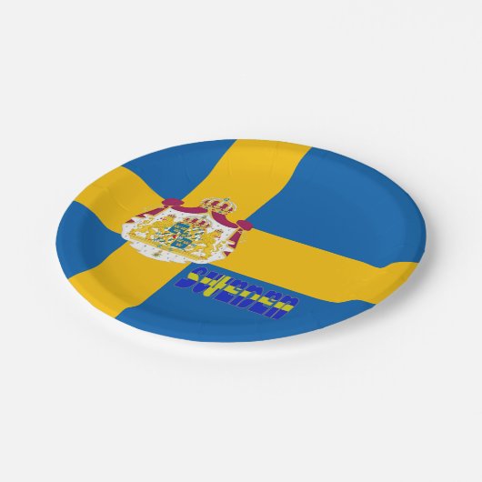 Zweedse vlag papieren bordje (Gekanteld)