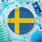 Zweedse vlag papieren bordje (Feest)