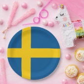 Zweedse vlag papieren bordje (Feest)