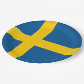 Zweedse vlag papieren bordje (Gekanteld)