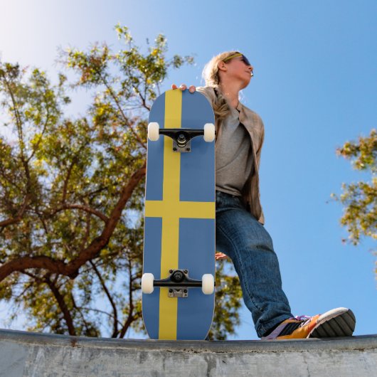 Zweedse vlag persoonlijk skateboard (Buiten 1)