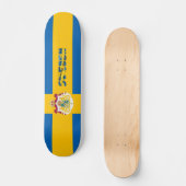 Zweedse vlag persoonlijk skateboard (Voorkant)