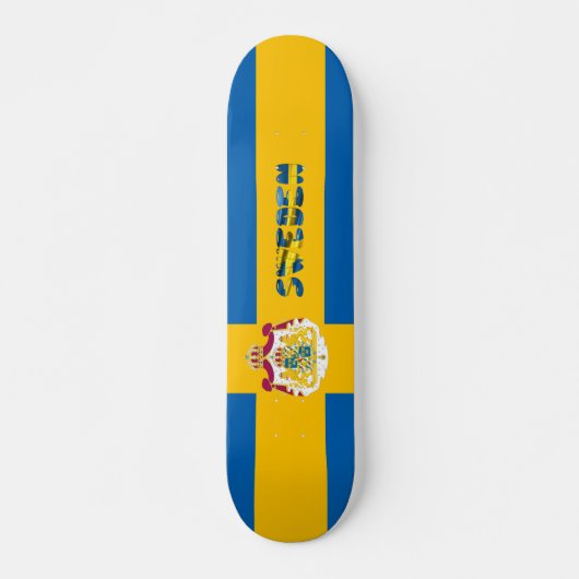 Zweedse vlag persoonlijk skateboard (Voorkant)