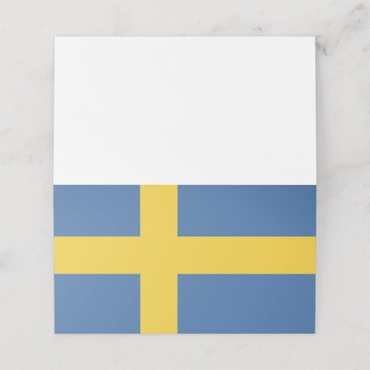 Zweedse vlag plaatskaartje (Buitenkant ongevouwen)