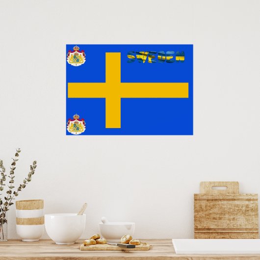 Zweedse vlag poster (Keuken)
